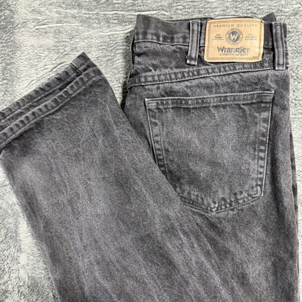 Wrangler‎ Relaxed Fit Jeans Mens 36x34 Black 97601CB Straight Leg Denim